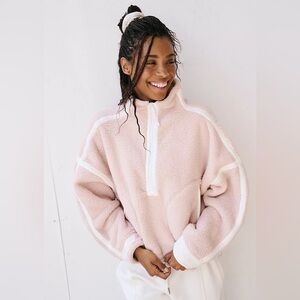 FP Movement Free People Mountain High Half Zip Fleece; Color: Pink Nectar Combo